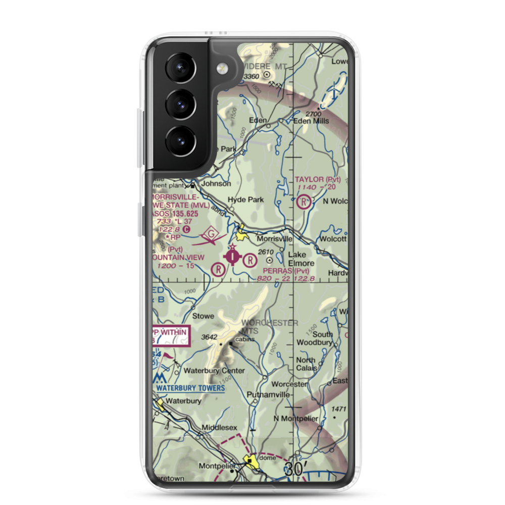 Perras Field (VT44) VFR Sectional Samsung Case Samsung Galaxy S21 Plus model shown