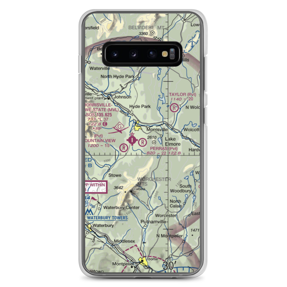 Perras Field (VT44) VFR Sectional Samsung Case Samsung Galaxy S10+ model shown