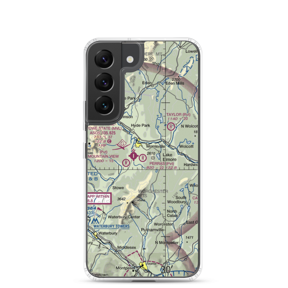 Perras Field (VT44) VFR Sectional Samsung Case Samsung Galaxy S22 model shown