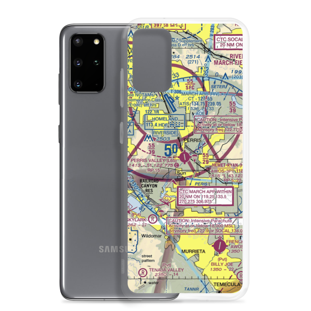 Perris Valley Airport (L65) VFR Sectional Samsung Case Samsung Galaxy S20 Plus model shown