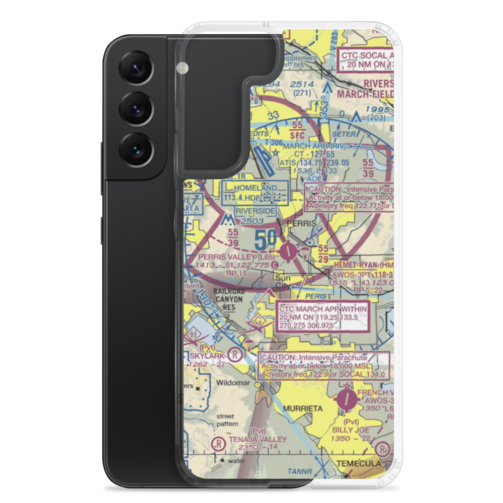 Perris Valley Airport (L65) VFR Sectional Samsung Case Samsung Galaxy S22 Plus model shown