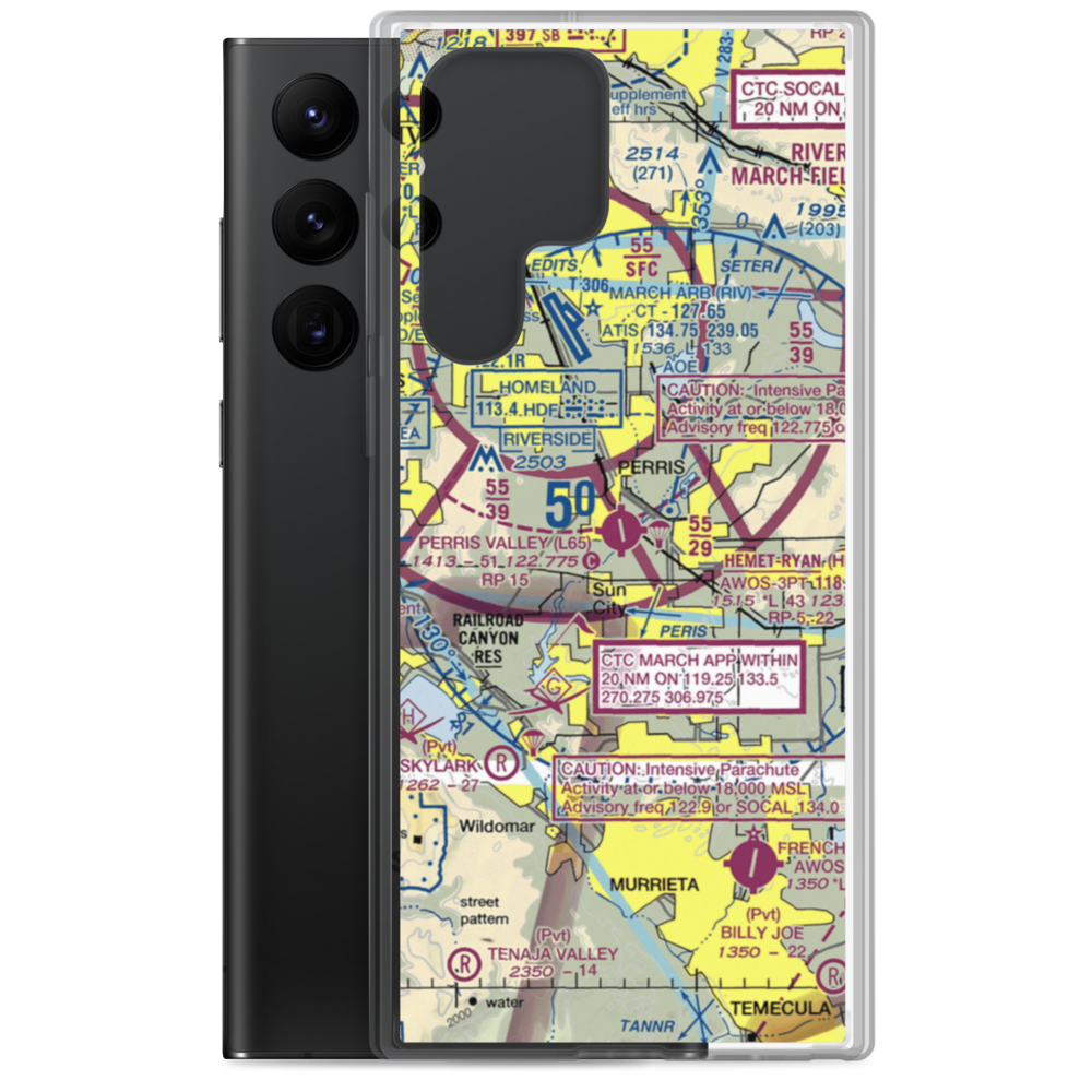 Perris Valley Airport (L65) VFR Sectional Samsung Case Samsung Galaxy S22 Ultra model shown
