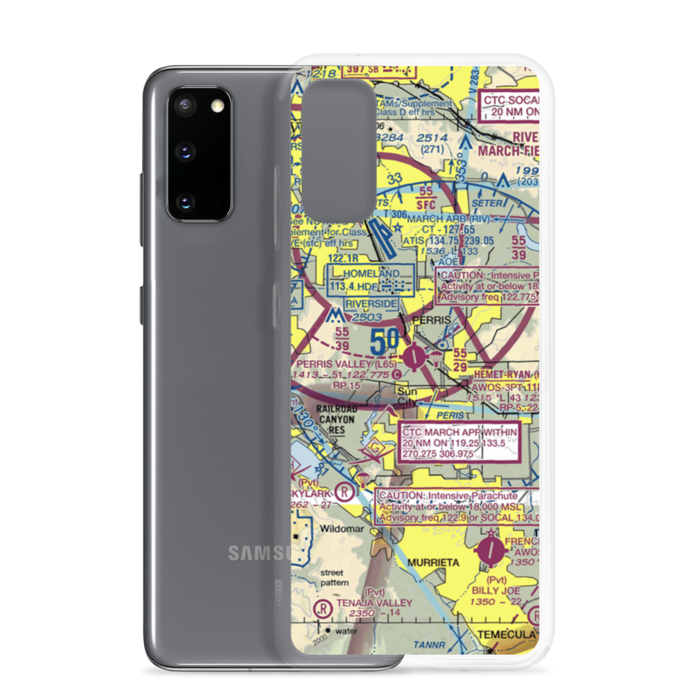Perris Valley Airport (L65) VFR Sectional Samsung Case Samsung Galaxy S20 model shown
