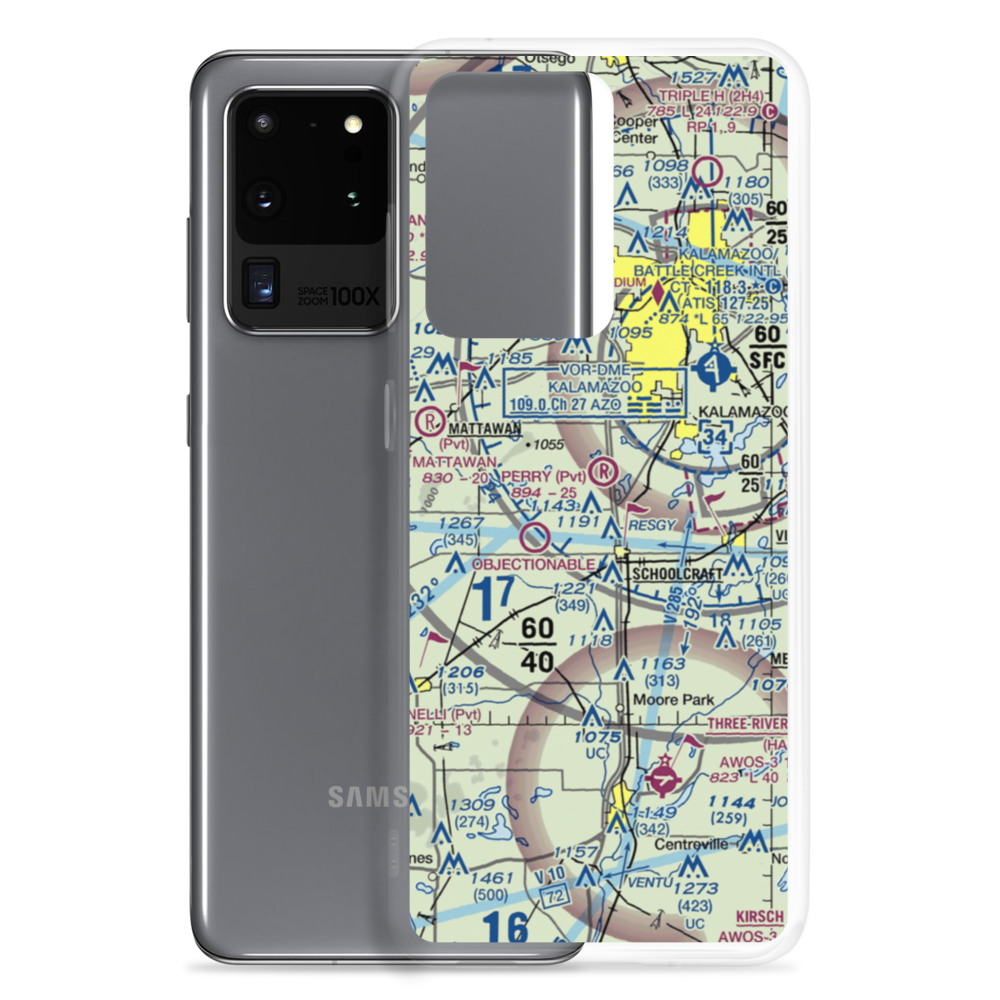 Perry Airport (MI89) VFR Sectional Samsung Case Samsung Galaxy S20 Ultra model shown