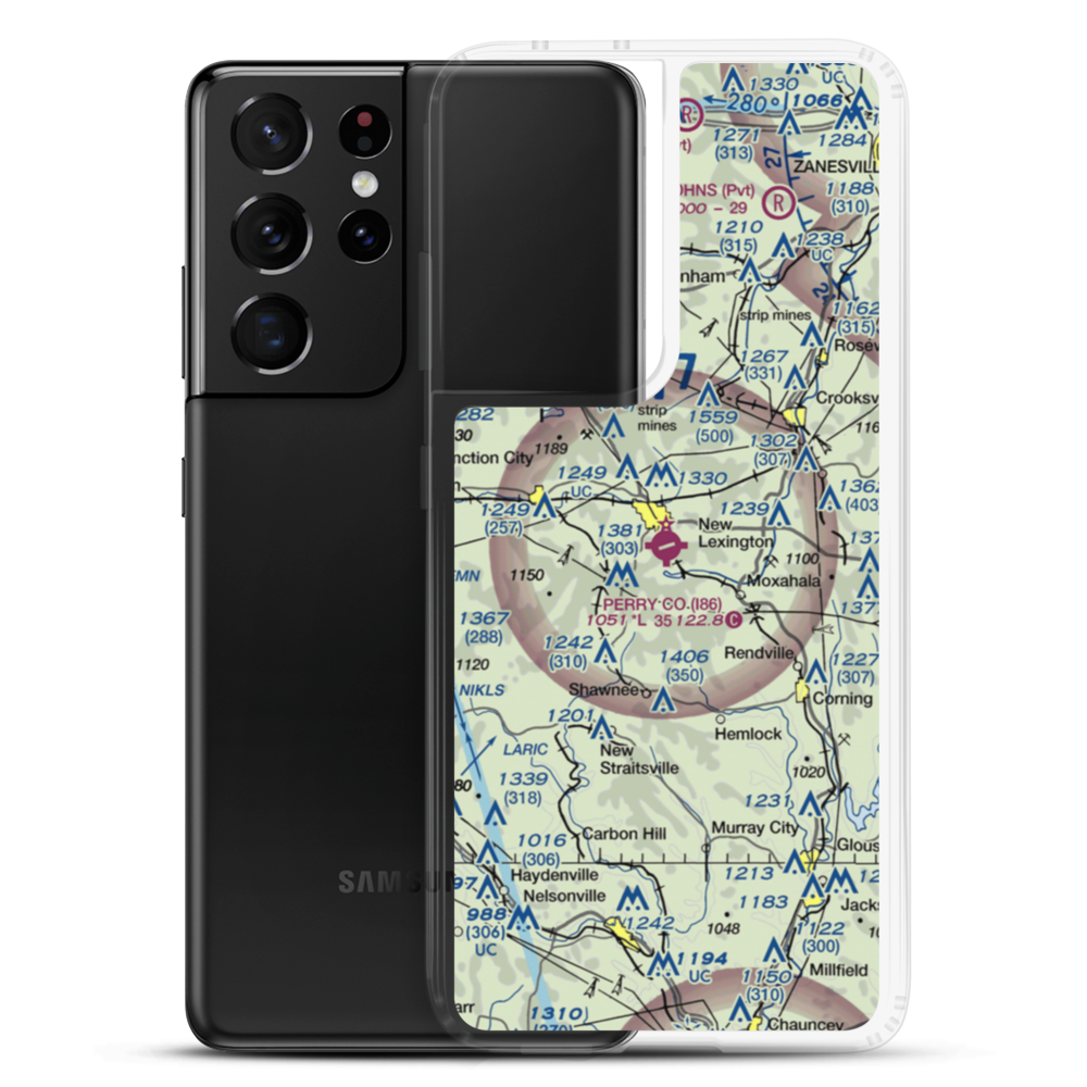 Perry County Airport (I86) VFR Sectional Samsung Case Samsung Galaxy S21 Ultra model shown