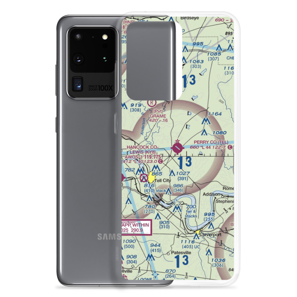 Perry County Municipal Airport (TEL) VFR Sectional Samsung Case Samsung Galaxy S20 Ultra model shown