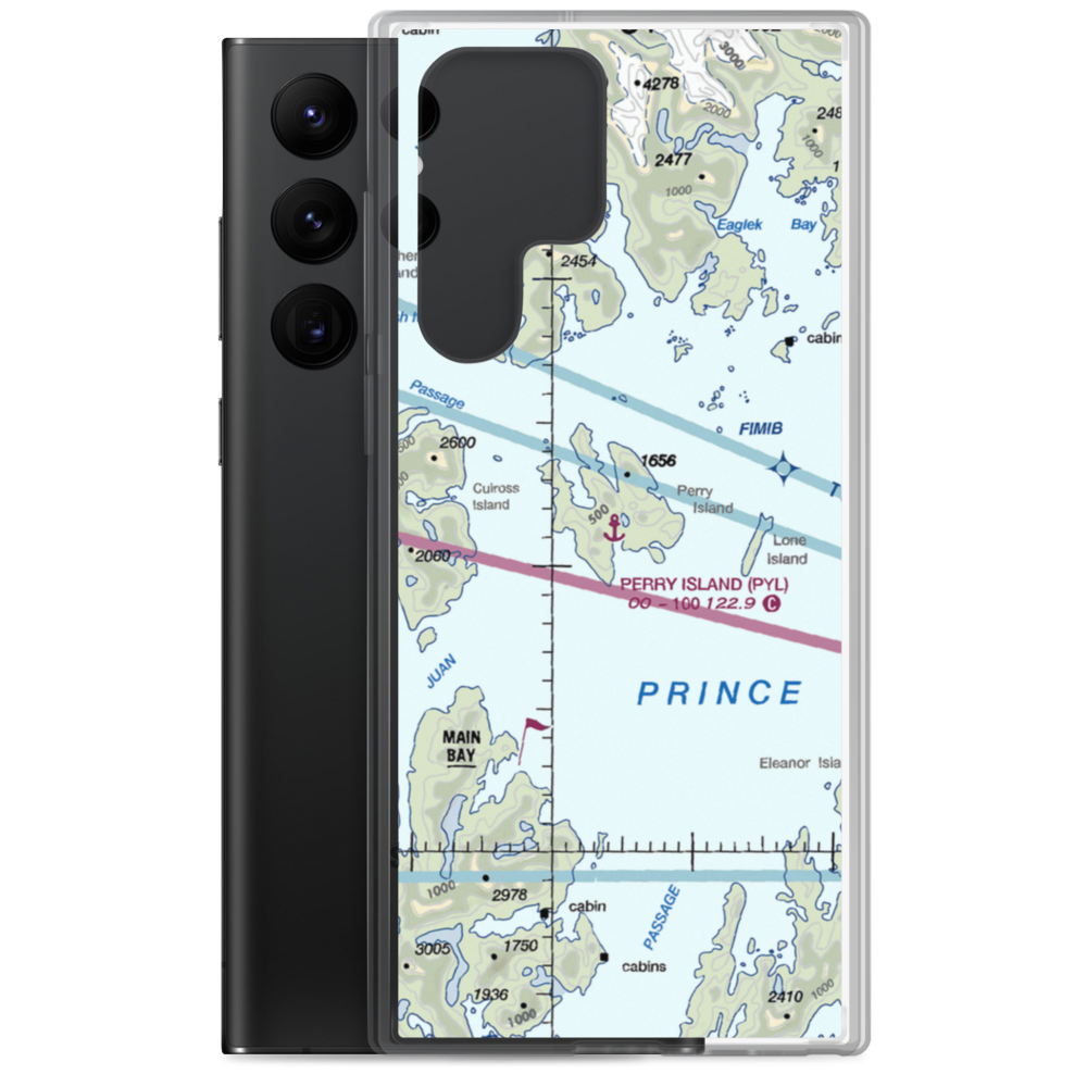 Perry Island Seaplane Base (PYL) VFR Sectional Samsung Case Samsung Galaxy S22 Ultra model shown