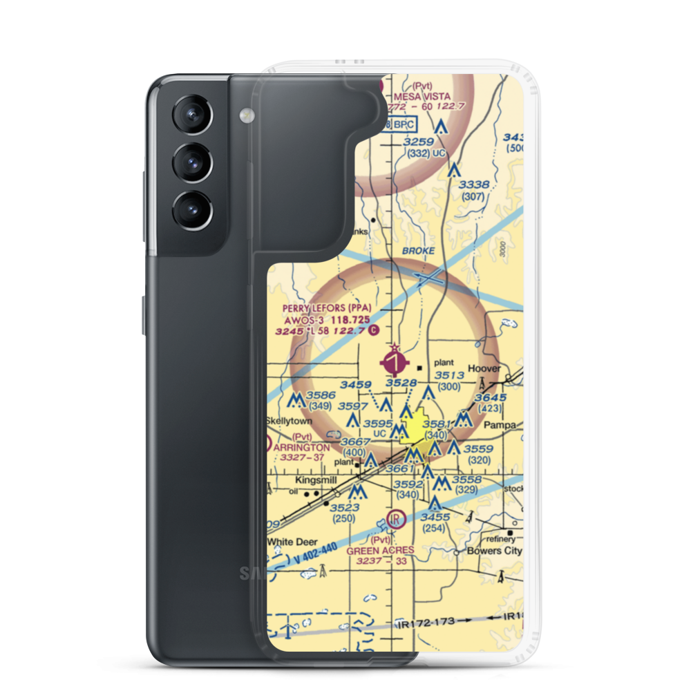 Perry Lefors Field (PPA) VFR Sectional Samsung Case Samsung Galaxy S21 model shown