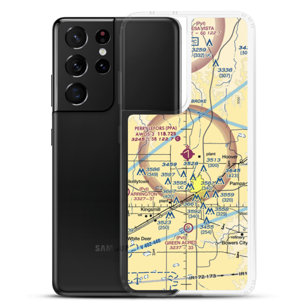 Perry Lefors Field (PPA) VFR Sectional Samsung Case Samsung Galaxy S21 Ultra model shown