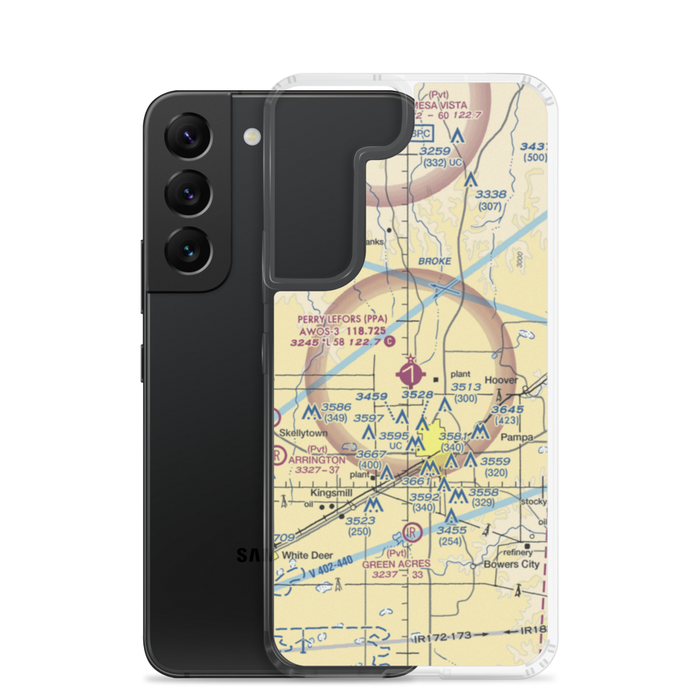 Perry Lefors Field (PPA) VFR Sectional Samsung Case Samsung Galaxy S22 model shown