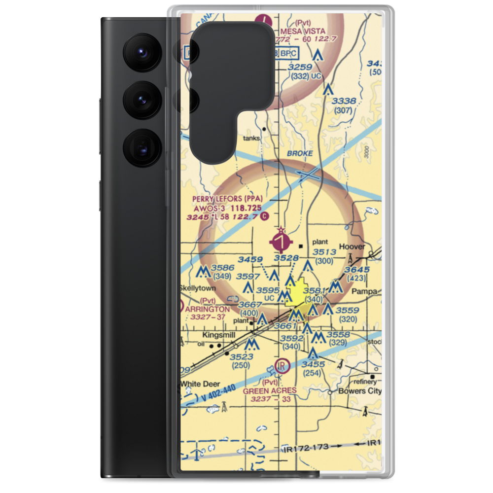 Perry Lefors Field (PPA) VFR Sectional Samsung Case Samsung Galaxy S22 Ultra model shown
