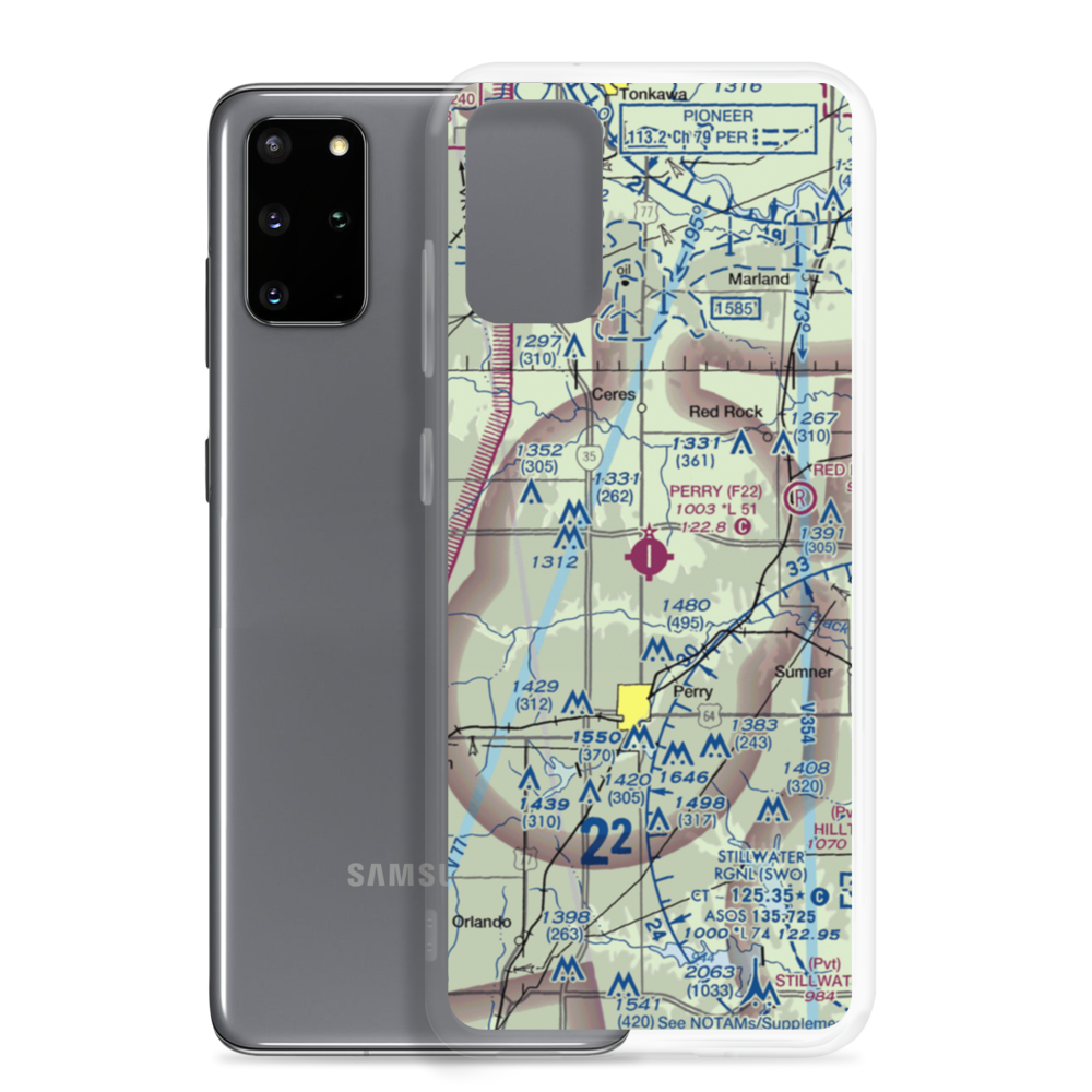 Perry Municipal Airport (F22) VFR Sectional Samsung Case Samsung Galaxy S20 Plus model shown