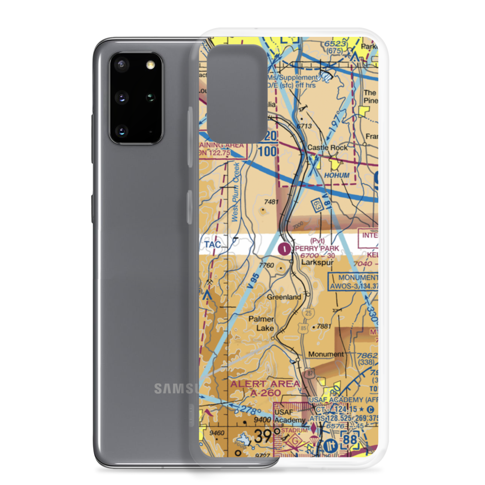 Perry Park Airport (CO93) VFR Sectional Samsung Case Samsung Galaxy S20 Plus model shown