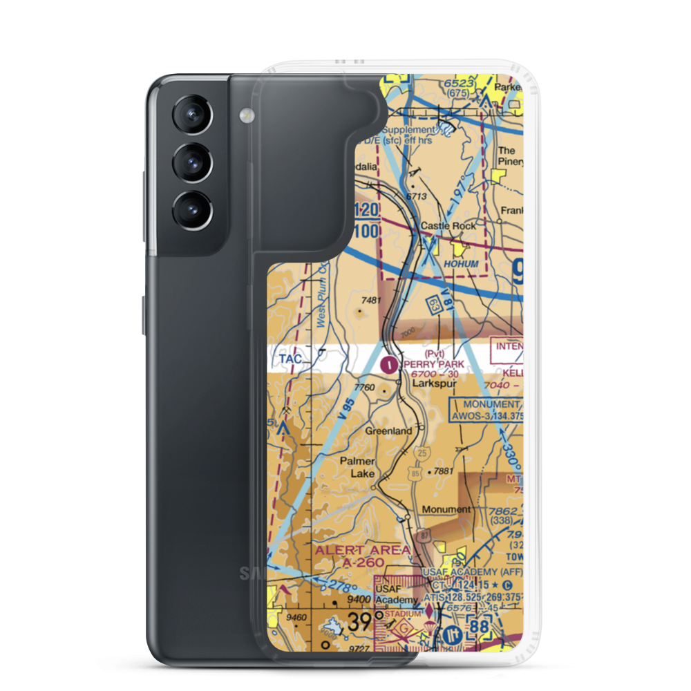 Perry Park Airport (CO93) VFR Sectional Samsung Case Samsung Galaxy S21 model shown