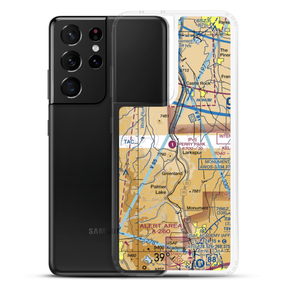 Perry Park Airport (CO93) VFR Sectional Samsung Case Samsung Galaxy S21 Ultra model shown