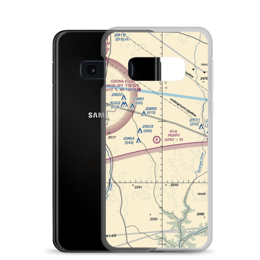 Perry Ranch Airport (4TA8) VFR Sectional Samsung Case Samsung Galaxy S10e model shown