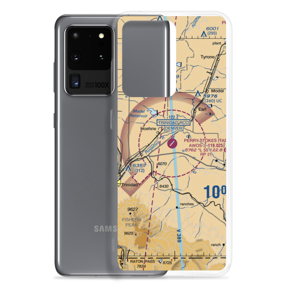 Perry Stokes Airport (TAD) VFR Sectional Samsung Case Samsung Galaxy S20 Ultra model shown
