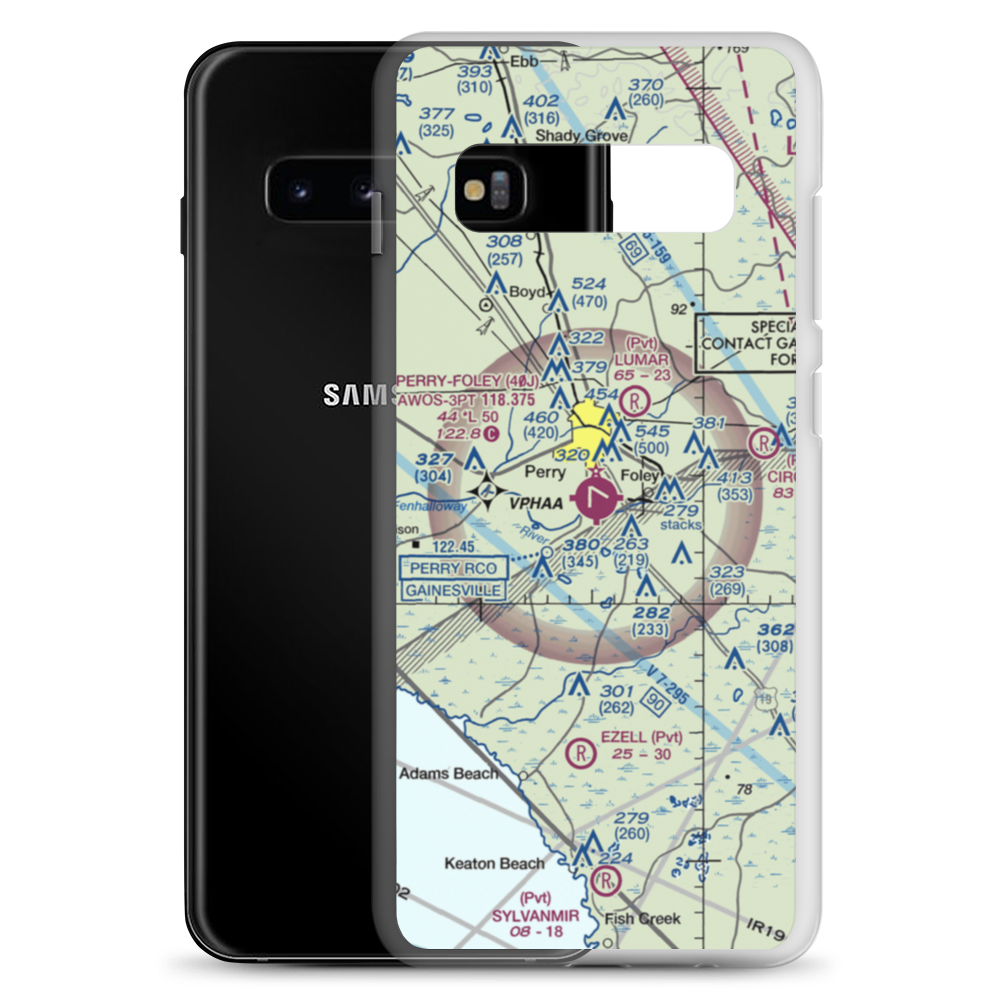Perry-Foley Airport (40J) VFR Sectional Samsung Case Samsung Galaxy S10+ model shown