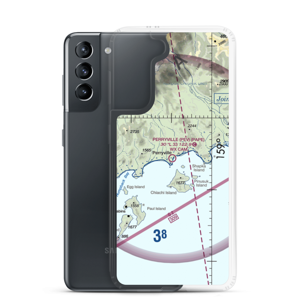 Perryville Airport (PEV) VFR Sectional Samsung Case Samsung Galaxy S21 model shown