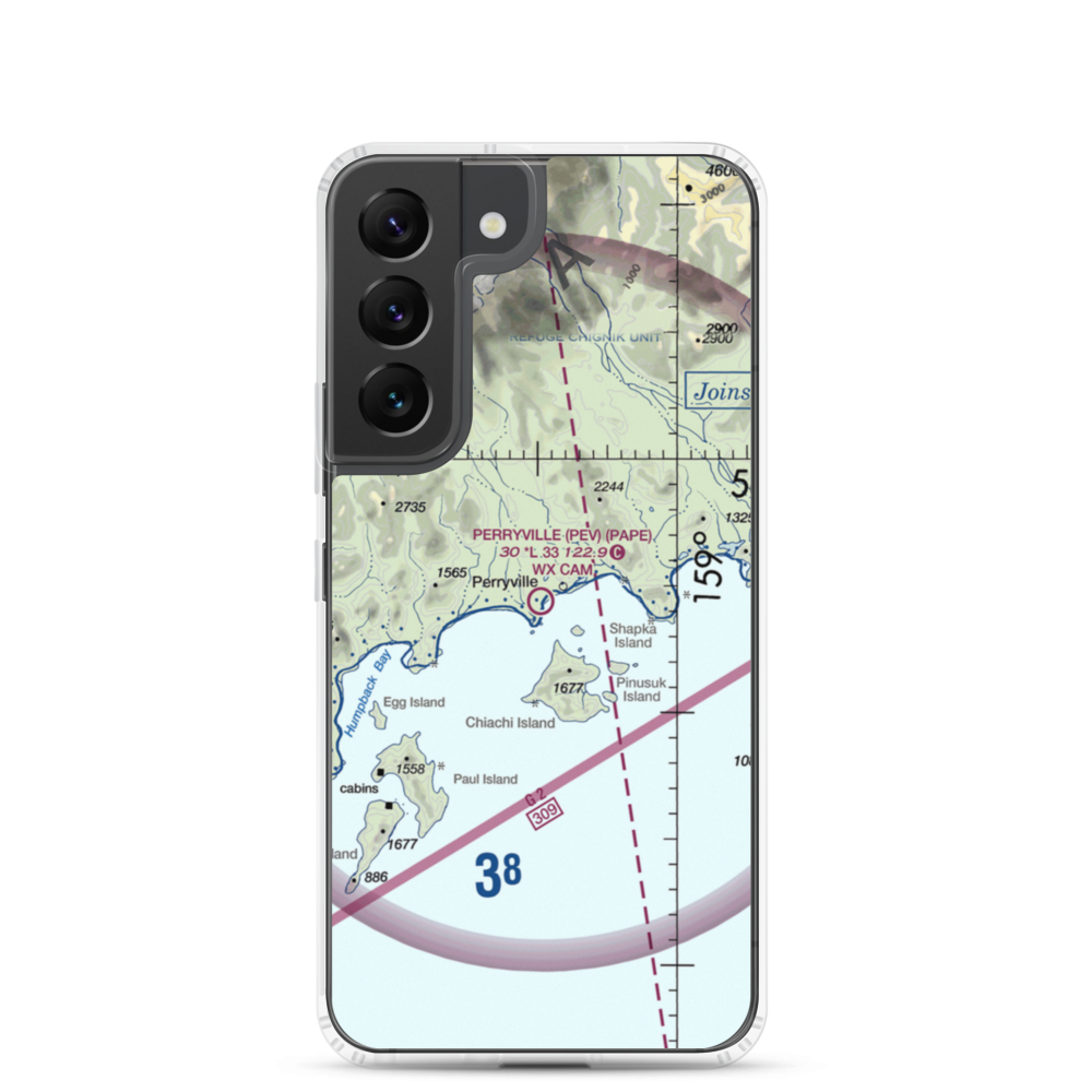 Perryville Airport (PEV) VFR Sectional Samsung Case Samsung Galaxy S22 model shown