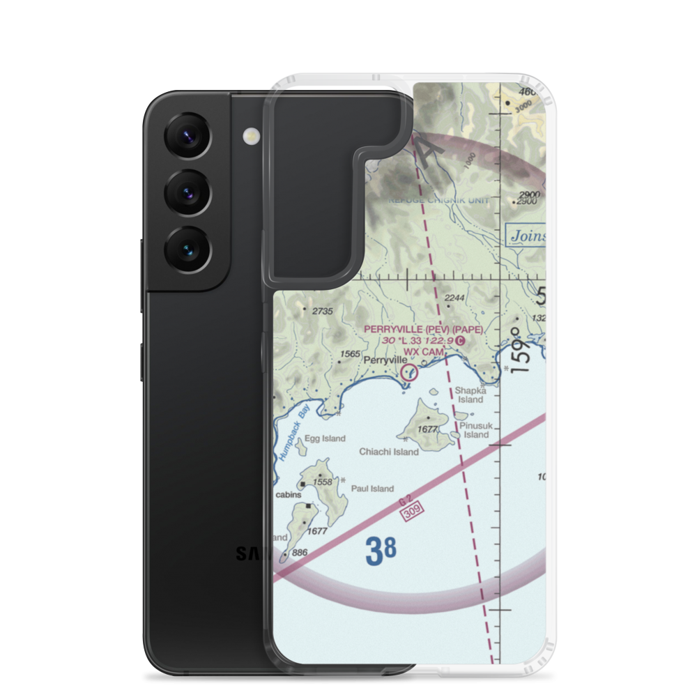 Perryville Airport (PEV) VFR Sectional Samsung Case Samsung Galaxy S22 model shown