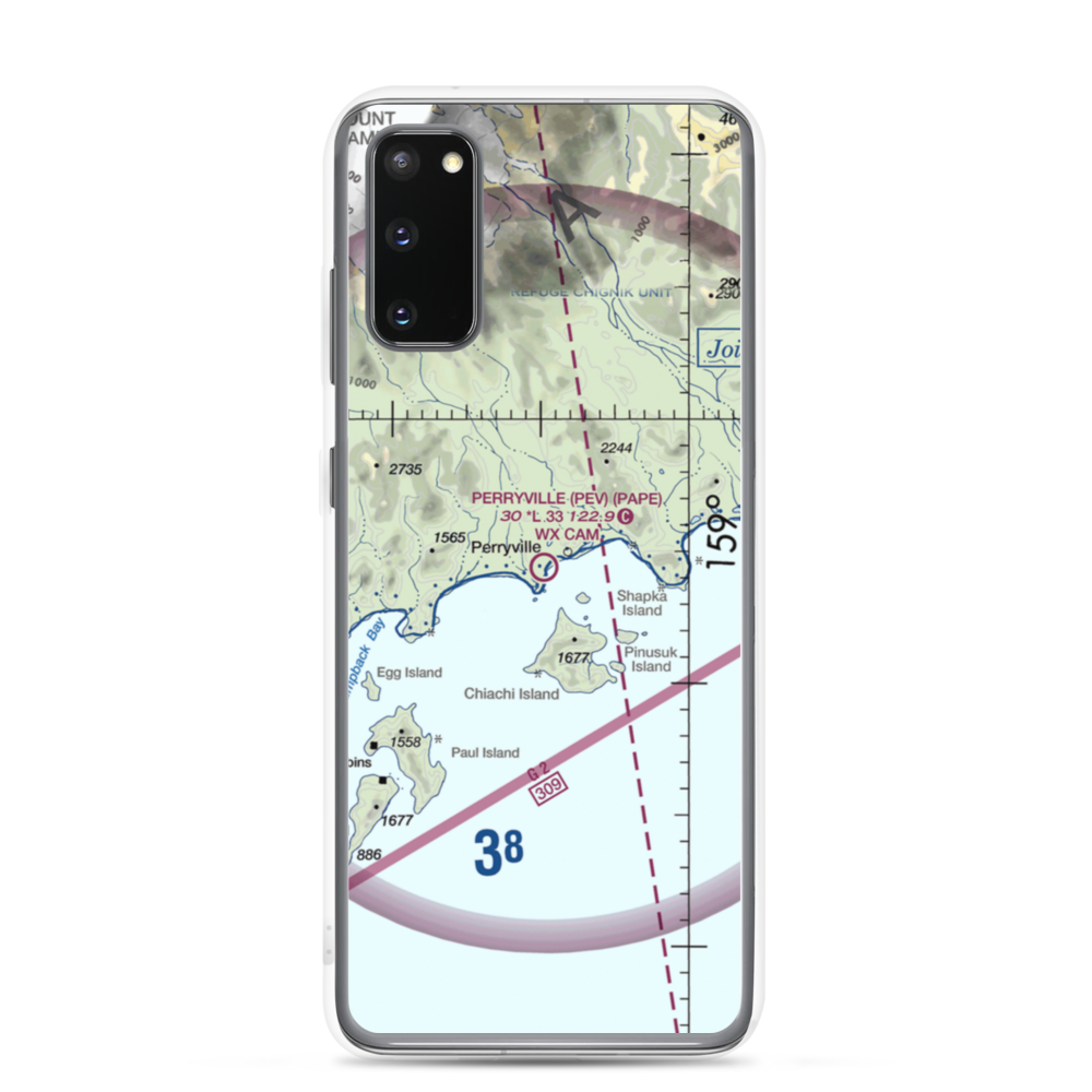 Perryville Airport (PEV) VFR Sectional Samsung Case Samsung Galaxy S20 model shown