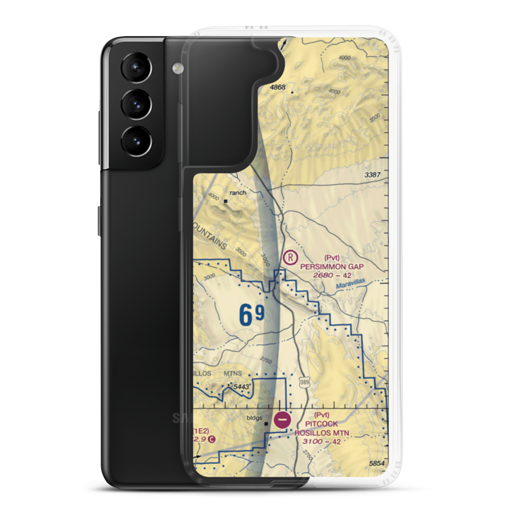 Persimmon Gap Ranch Airport (TA64) VFR Sectional Samsung Case Samsung Galaxy S21 Plus model shown