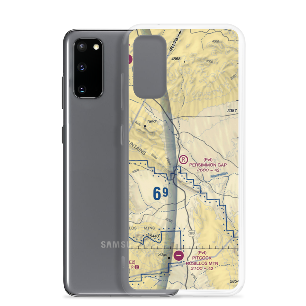 Persimmon Gap Ranch Airport (TA64) VFR Sectional Samsung Case Samsung Galaxy S20 model shown