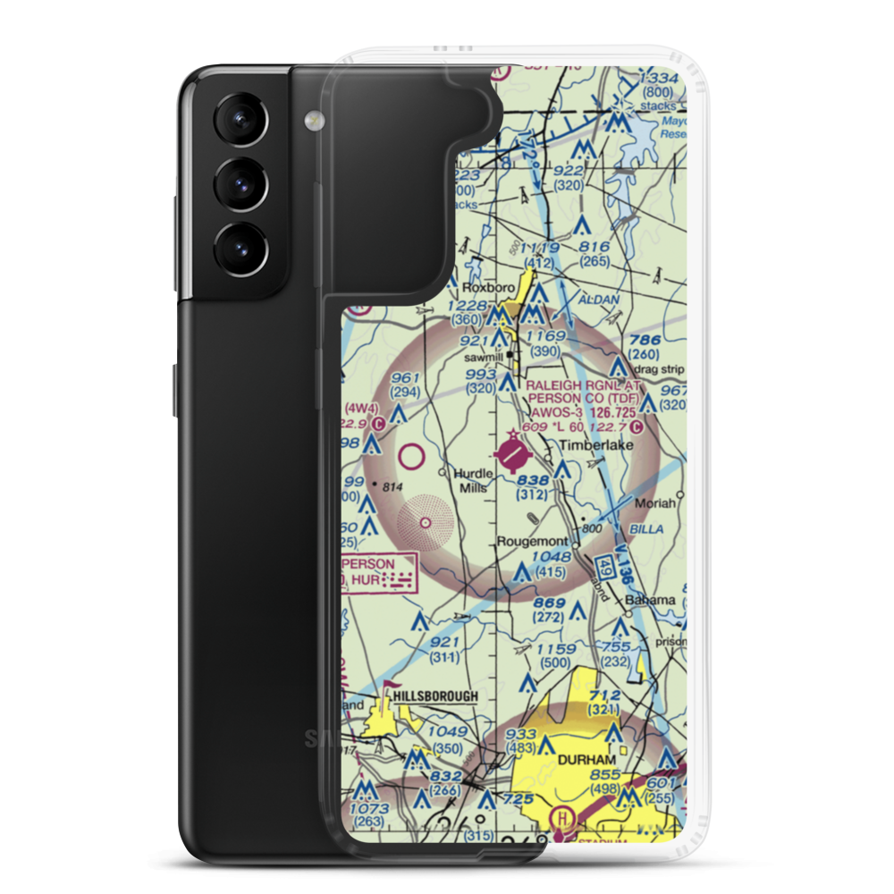 Person County Airport (TDF) VFR Sectional Samsung Case Samsung Galaxy S21 Plus model shown