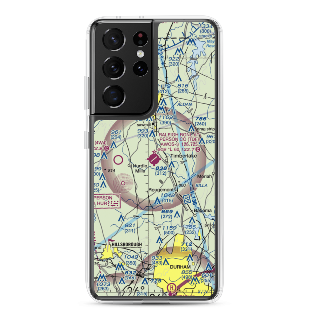 Person County Airport (TDF) VFR Sectional Samsung Case Samsung Galaxy S21 Ultra model shown