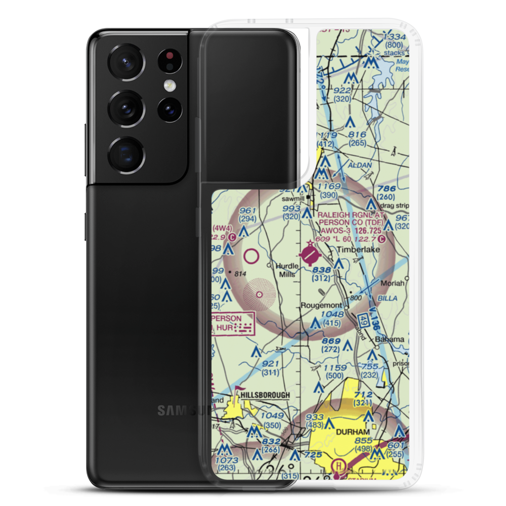 Person County Airport (TDF) VFR Sectional Samsung Case Samsung Galaxy S21 Ultra model shown
