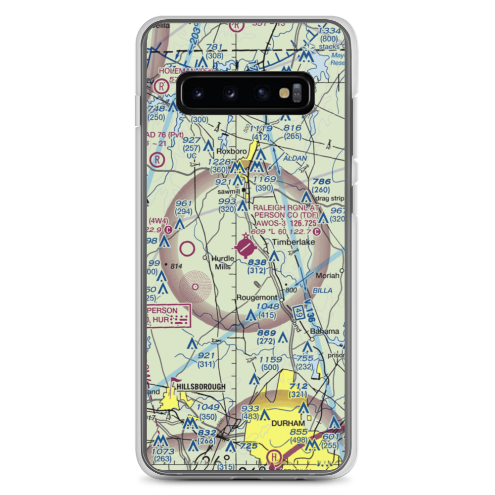 Person County Airport (TDF) VFR Sectional Samsung Case Samsung Galaxy S10+ model shown