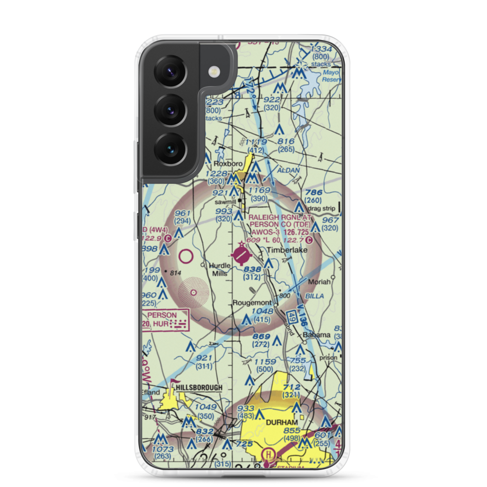 Person County Airport (TDF) VFR Sectional Samsung Case Samsung Galaxy S22 Plus model shown