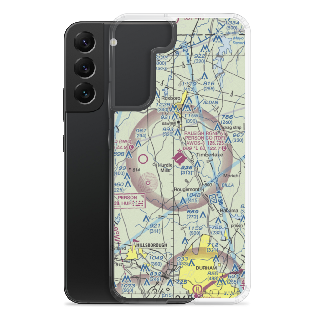 Person County Airport (TDF) VFR Sectional Samsung Case Samsung Galaxy S22 Plus model shown