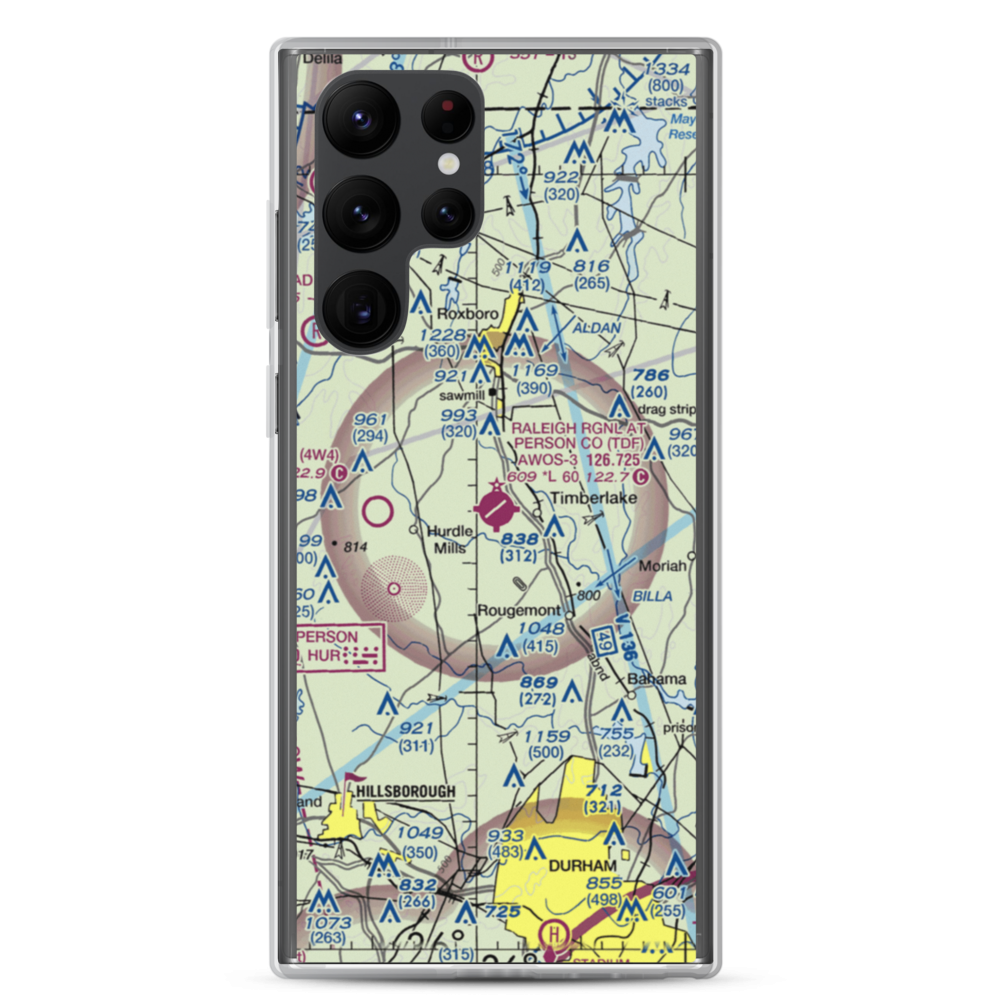 Person County Airport (TDF) VFR Sectional Samsung Case Samsung Galaxy S22 Ultra model shown