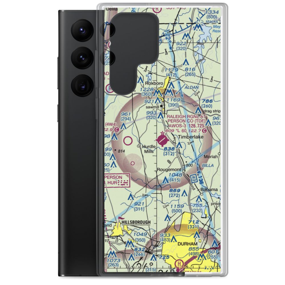 Person County Airport (TDF) VFR Sectional Samsung Case Samsung Galaxy S22 Ultra model shown