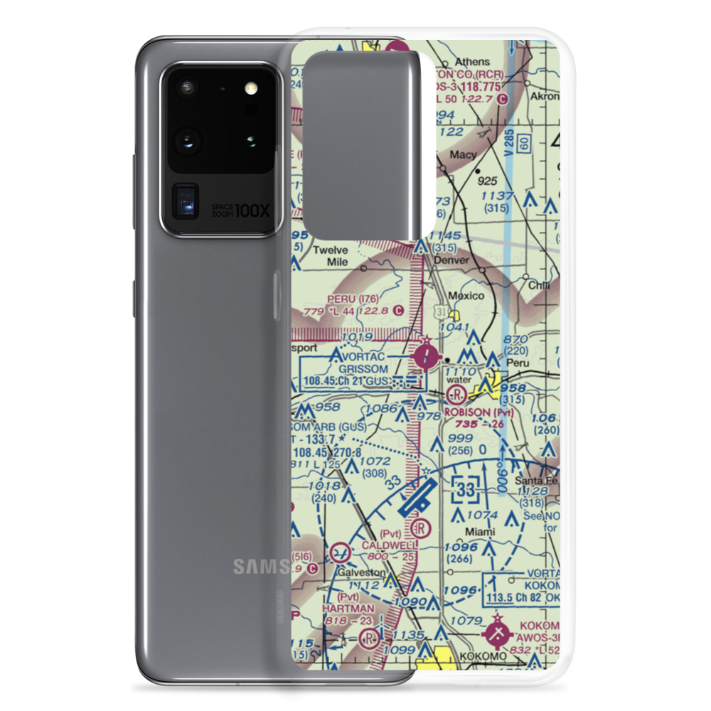 Peru Municipal Airport (I76) VFR Sectional Samsung Case Samsung Galaxy S20 Ultra model shown