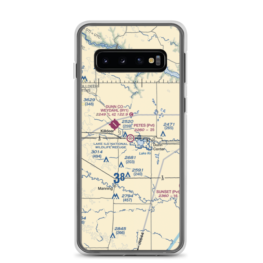 Pete's Port Airport (55ND) VFR Sectional Samsung Case Samsung Galaxy S10 model shown