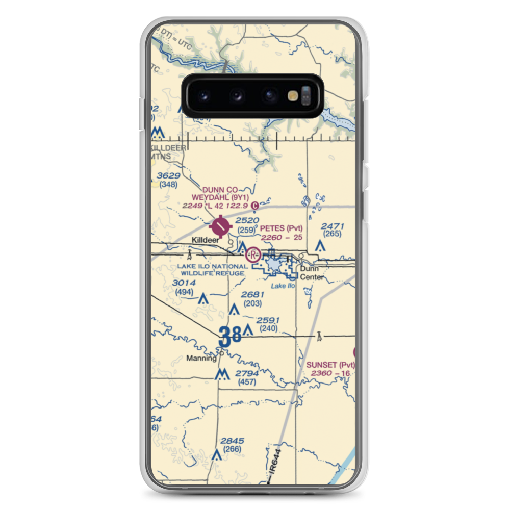Pete's Port Airport (55ND) VFR Sectional Samsung Case Samsung Galaxy S10+ model shown