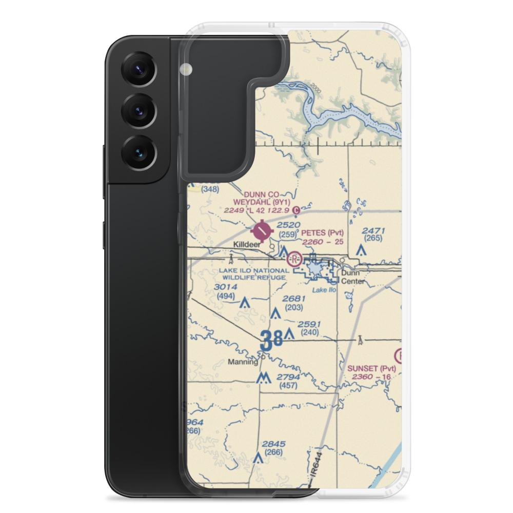 Pete's Port Airport (55ND) VFR Sectional Samsung Case Samsung Galaxy S22 Plus model shown