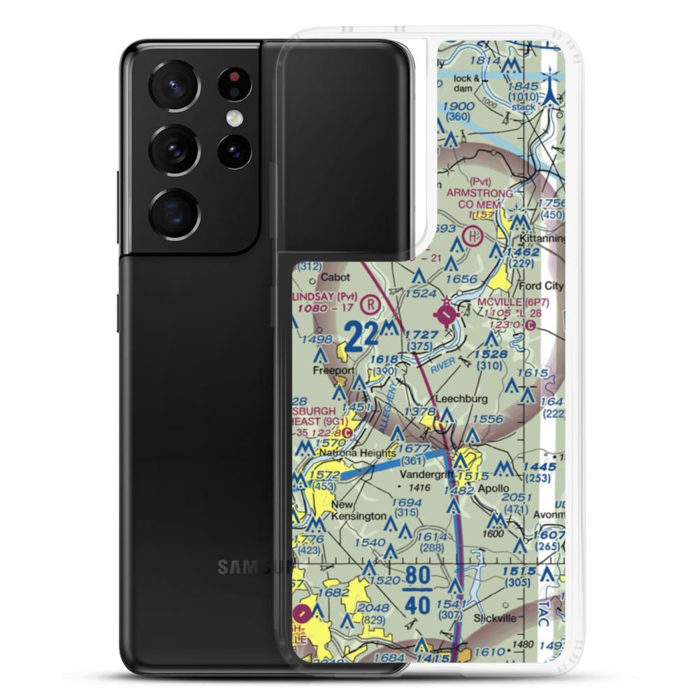 Pete's Water Landing Seaplane Base (0PN1) VFR Sectional Samsung Case Samsung Galaxy S21 Ultra model shown