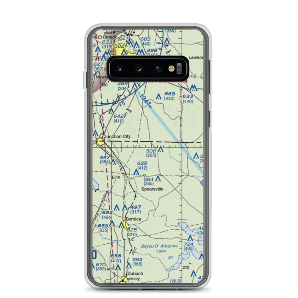 Peter Creek Ranch Airport (LA58) VFR Sectional Samsung Case Samsung Galaxy S10 model shown