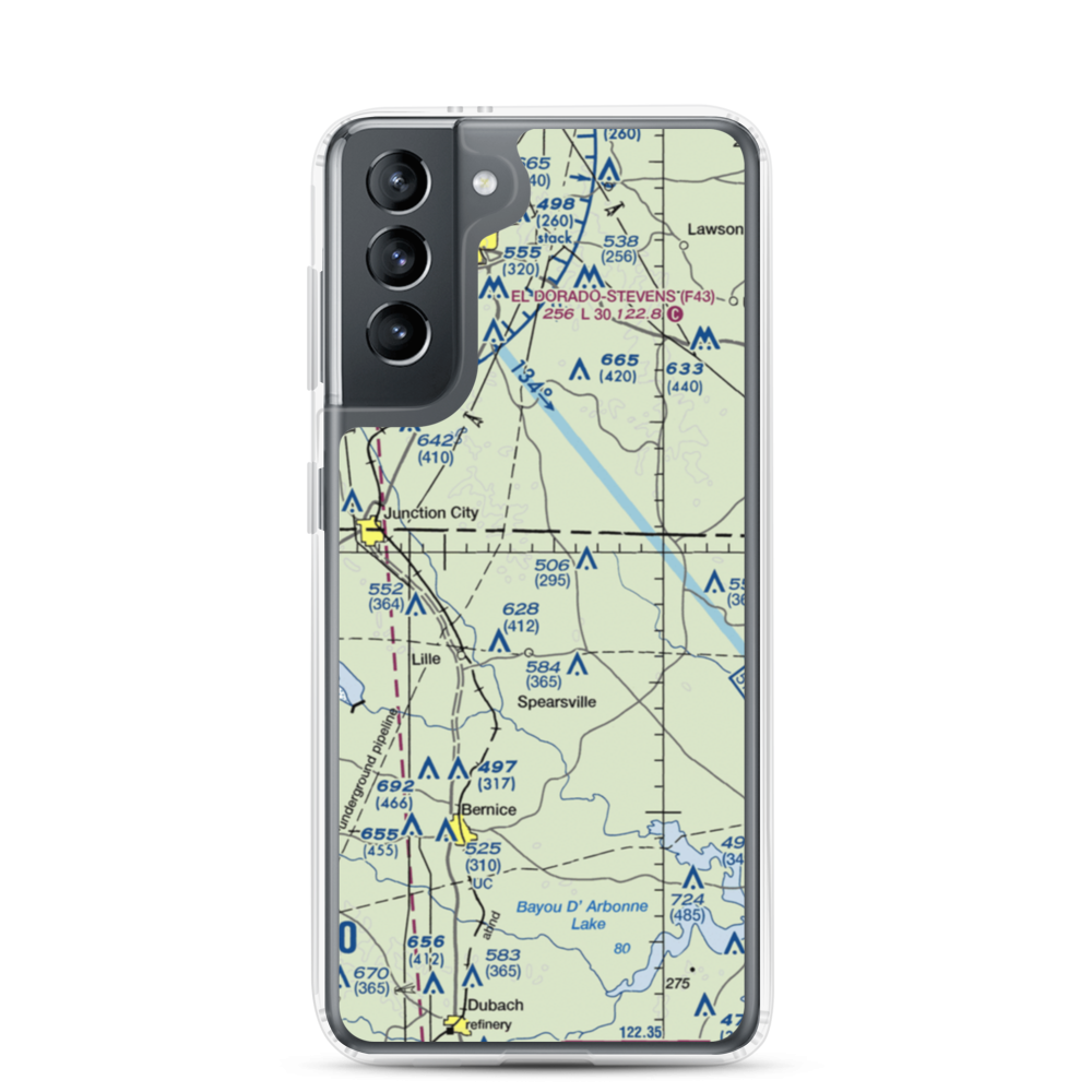 Peter Creek Ranch Airport (LA58) VFR Sectional Samsung Case Samsung Galaxy S21 model shown