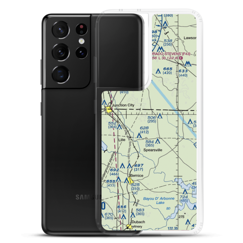 Peter Creek Ranch Airport (LA58) VFR Sectional Samsung Case Samsung Galaxy S21 Ultra model shown