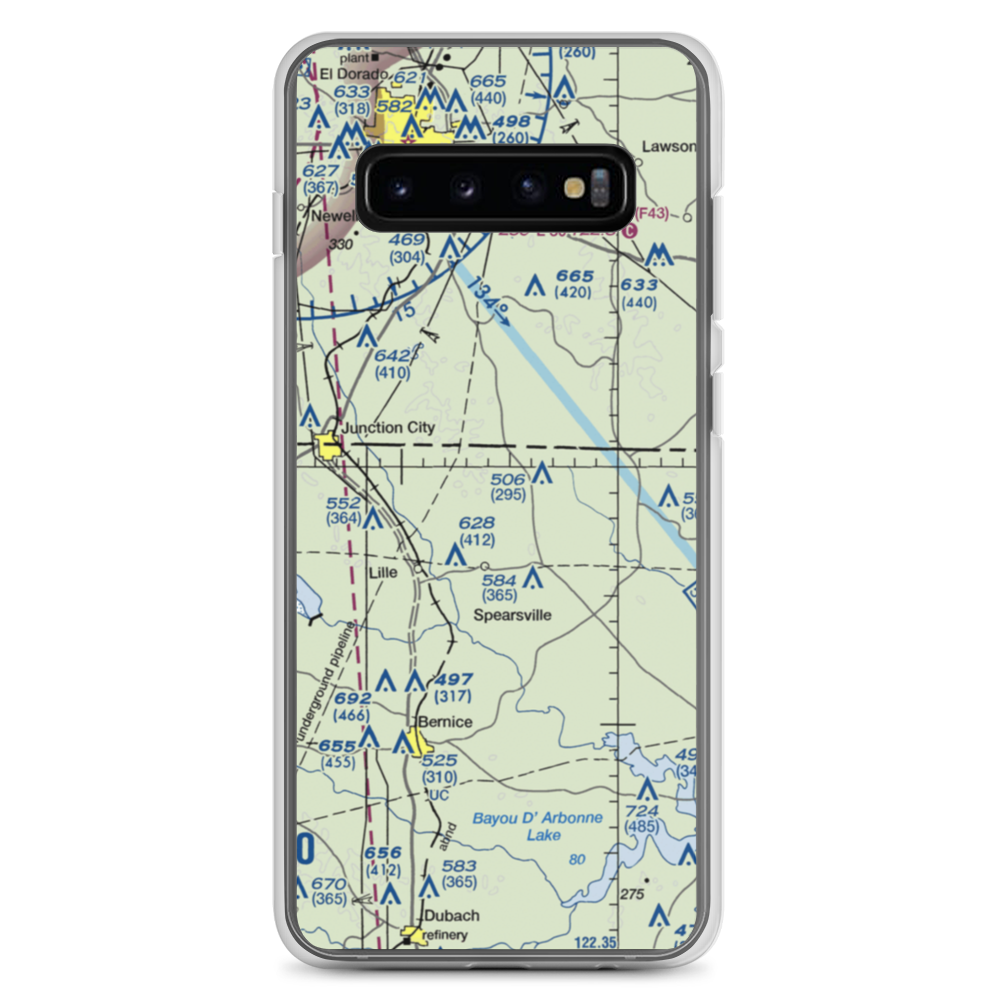 Peter Creek Ranch Airport (LA58) VFR Sectional Samsung Case Samsung Galaxy S10+ model shown