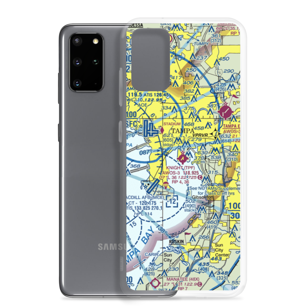 Peter O Knight Airport (TPF) VFR Sectional Samsung Case Samsung Galaxy S20 Plus model shown