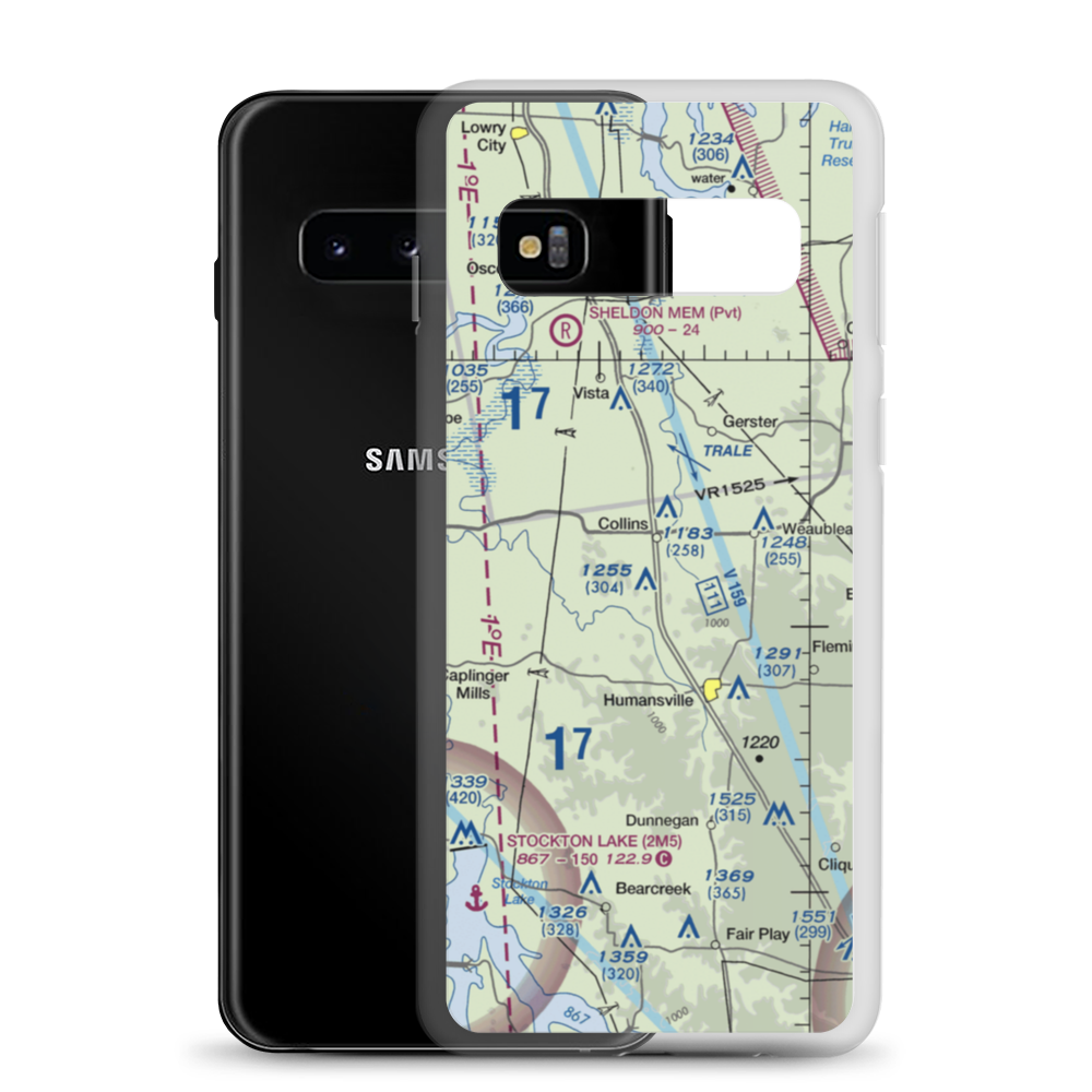 Peterman Airport (MU69) VFR Sectional Samsung Case Samsung Galaxy S10 model shown