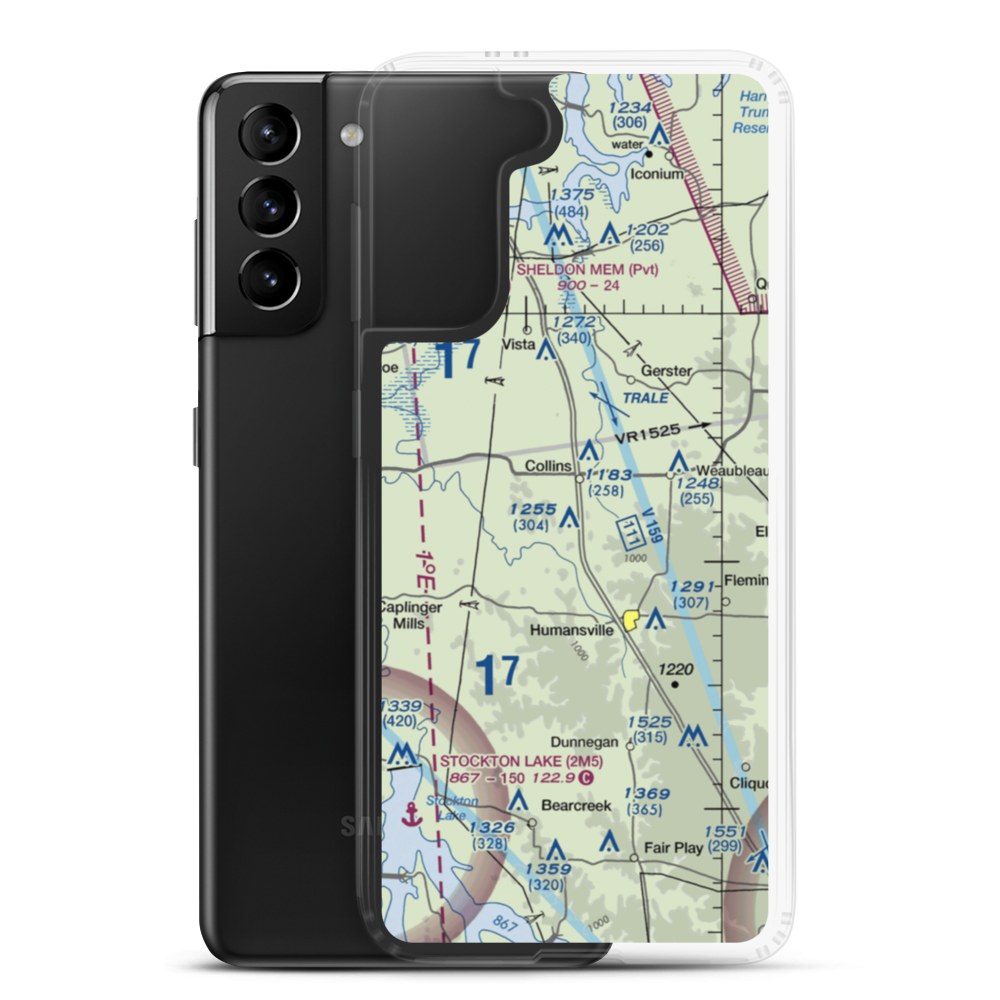 Peterman Airport (MU69) VFR Sectional Samsung Case Samsung Galaxy S21 Plus model shown