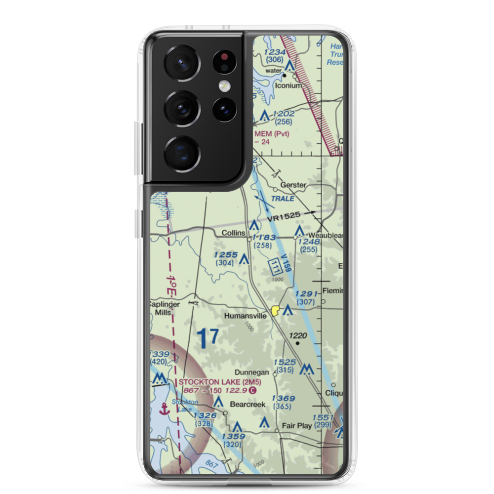 Peterman Airport (MU69) VFR Sectional Samsung Case Samsung Galaxy S21 Ultra model shown