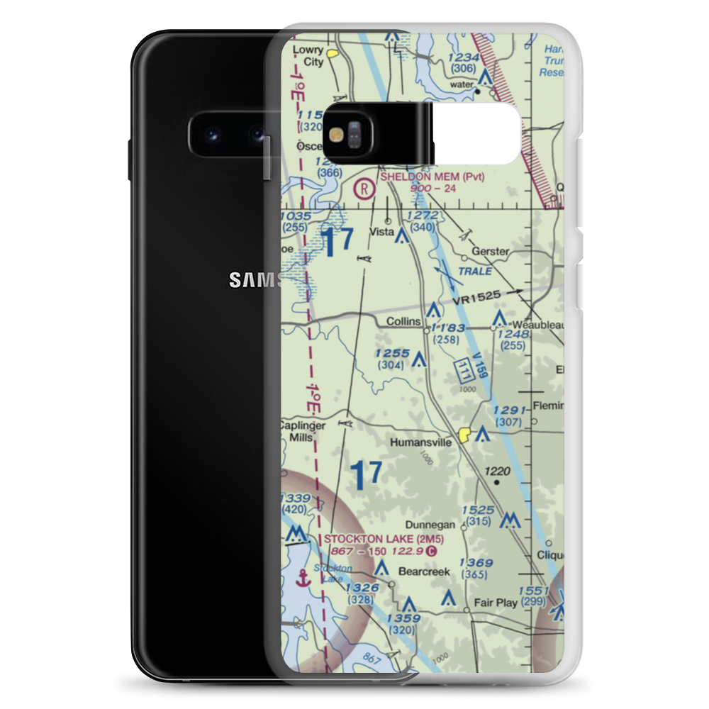 Peterman Airport (MU69) VFR Sectional Samsung Case Samsung Galaxy S10+ model shown